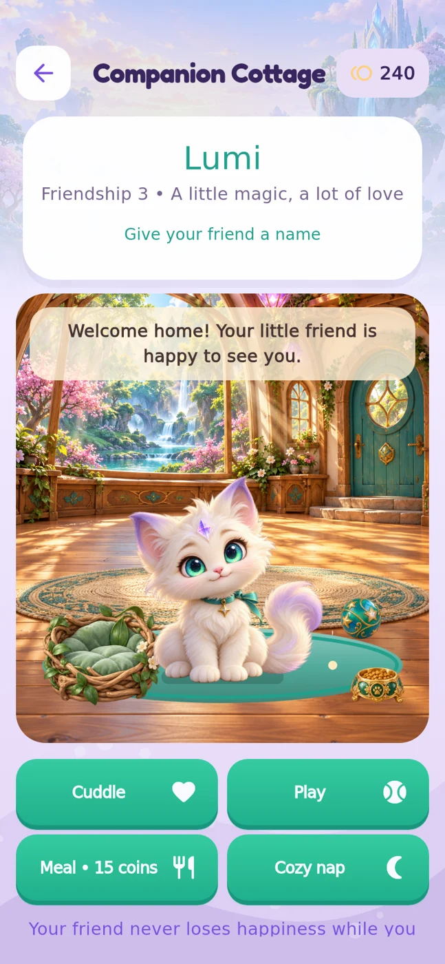 Companion Cottage screen from Prisma: Crystal Match